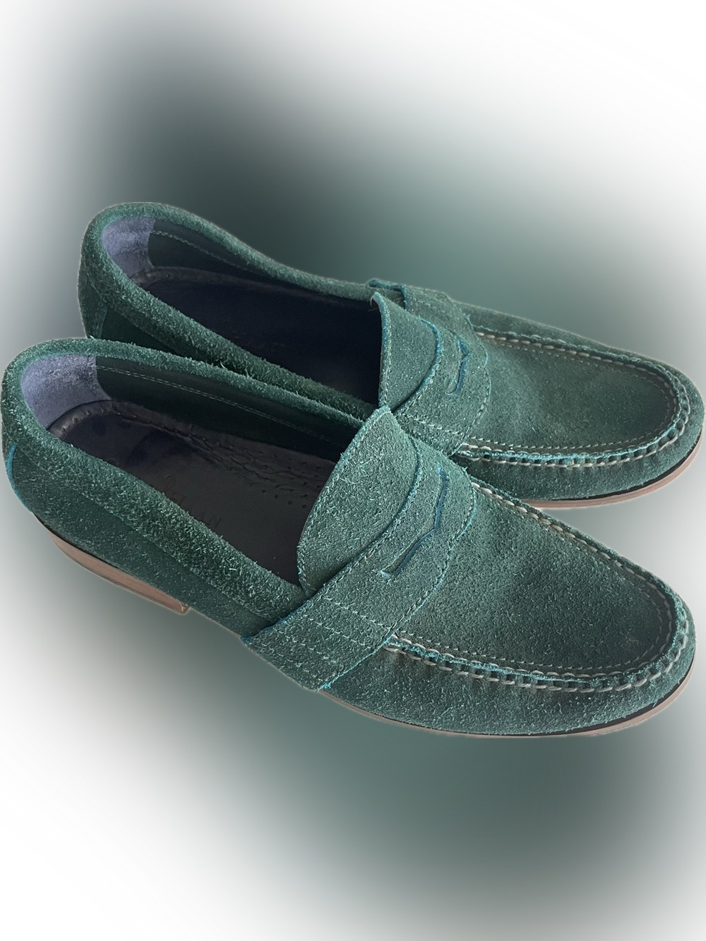 Cole Haan penny loafers. Size 11M  forest green suede leather Nike air